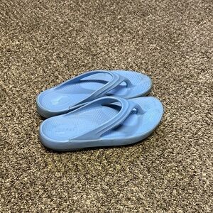 Oofos Light Blue Flip Flops